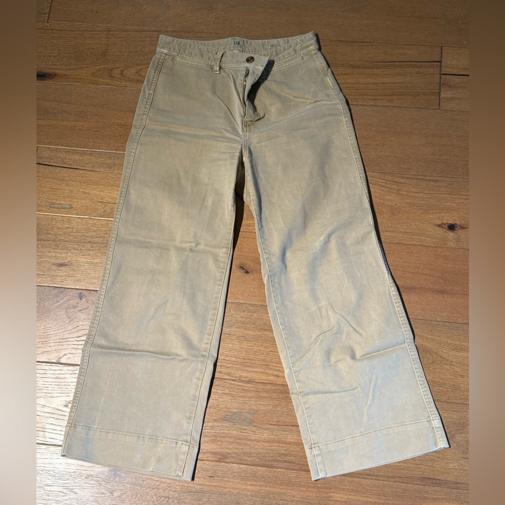 GAP High Rise Wide Leg Crop Khaki (4)
